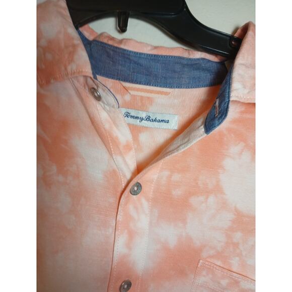 Tommy Bahama men's tide dye button down shirt light weight Parisian sz large - Picture 5 of 5